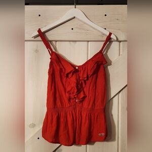 Women's Y2K Hollister Babydoll Cami Top. Size M. Crop Back. Red.
